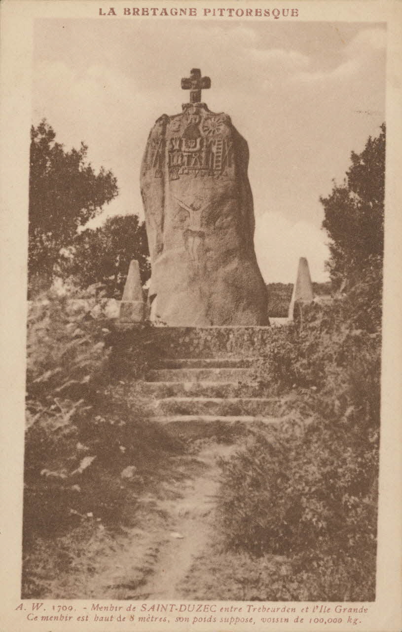 carte postale MENHIR DE SAINT-DUZEC Côtes-d'Armor 1903-1920 013799 Photo
