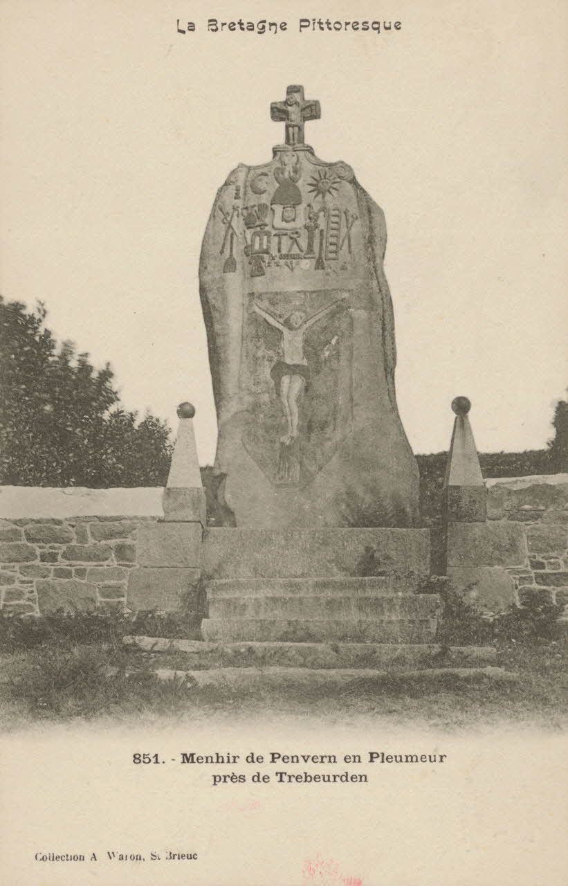 carte postale MENHIR DE PENVERN EN PLEUMEUR Côtes-d'Armor 1903-1920 013800 Photo