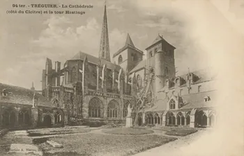 carte postale LA CATHEDRALE (COTE DU CLOITRE) ET LA TOUR HASTING Côtes-d'Armor 1903 013821 Photo