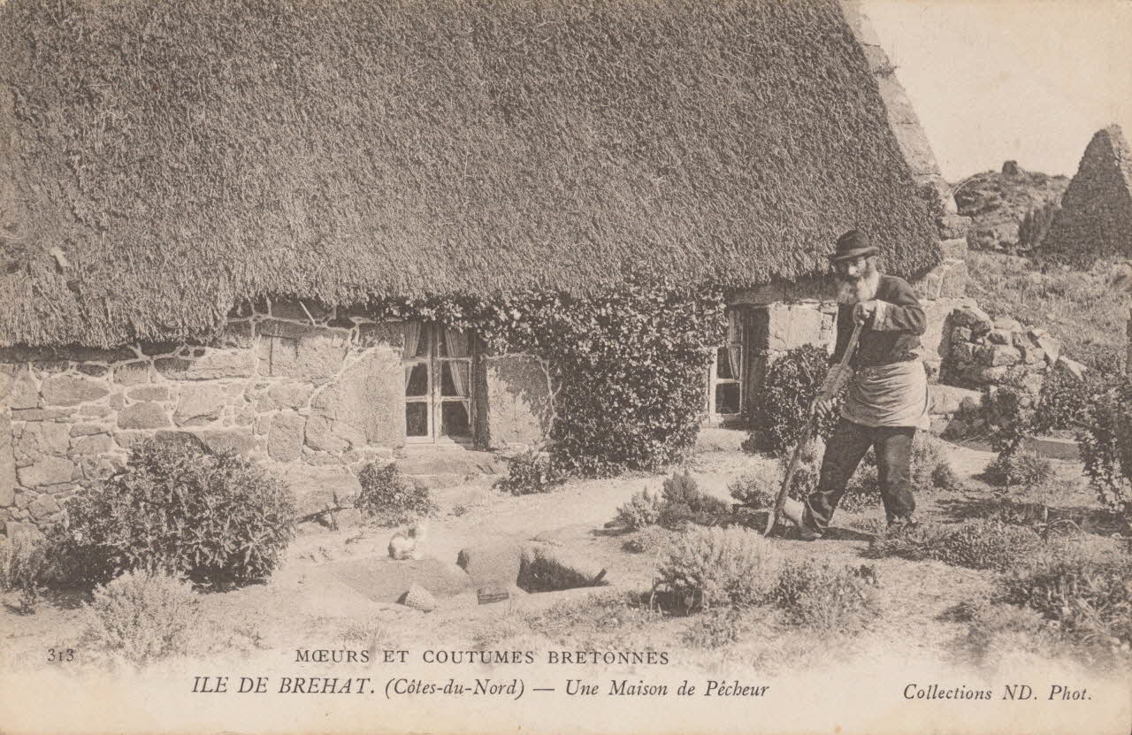 carte postale ILE DE BREHAT-MAISON DE PECHEUR Côtes-d'Armor 1903-1920 013850 Photo