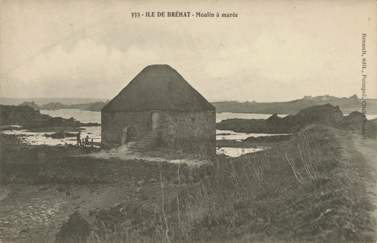 carte postale ILE DE BREHAT-MOULIN A MAREE Côtes-d'Armor 1903-1950 013869 Photo