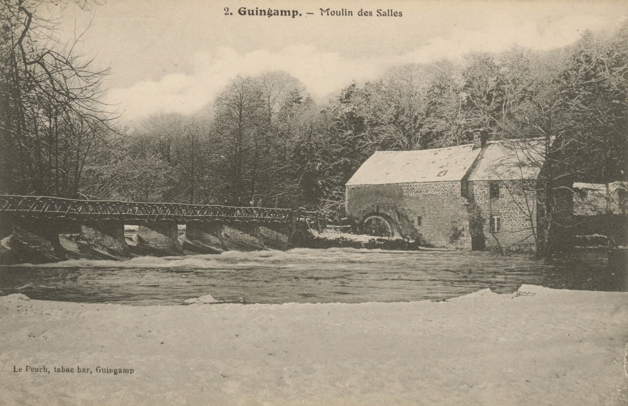 carte postale MOULIN DES SALLES-GUINGAMP Côtes-d'Armor 1903-1950 013880 Photo