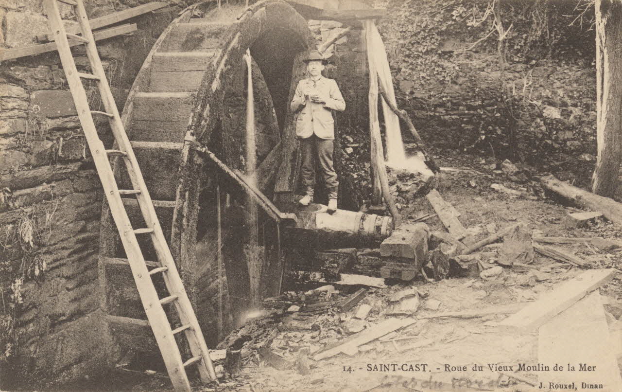 carte postale ROUE DU VIEUX MOULIN DE LA MER Côtes-d'Armor 1903-1950 013899 Photo