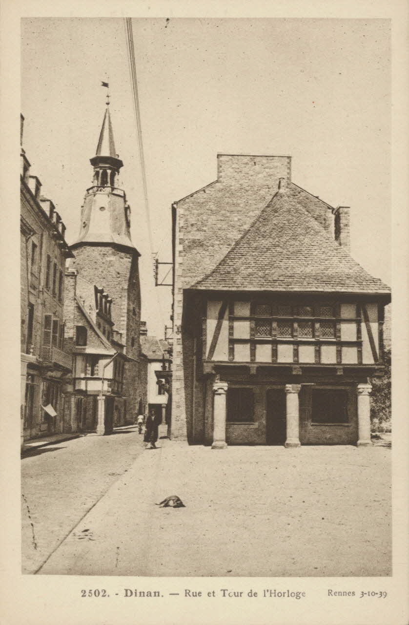 carte postale RUE ET TOUR DE L'HORLOGE Côtes-d'Armor 1903-1920 013913 Photo