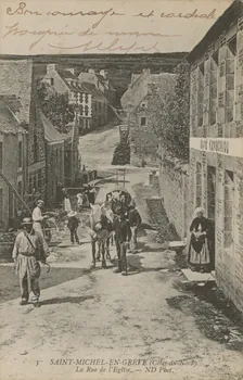 carte postale LA RUE DE L'EGLISE Côtes-d'Armor 1910 014010 Photo