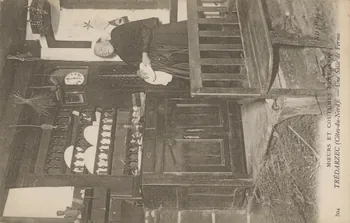 ND carte postale MOEURS ET COUTUMES BRETONNES. UNE SALLE DE FERME Côtes-d'Armor 1903-1920 014023 Photo