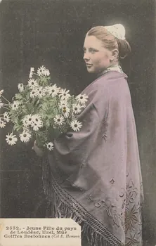 carte postale JEUNE FILLE DU PAYS DE LOUDEAC Côtes-d'Armor 1903-1950 014094 Photo