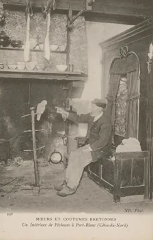 carte postale UN INTERIEUR DE PECHEUR Côtes-d'Armor 1903-1950 014139 Photo