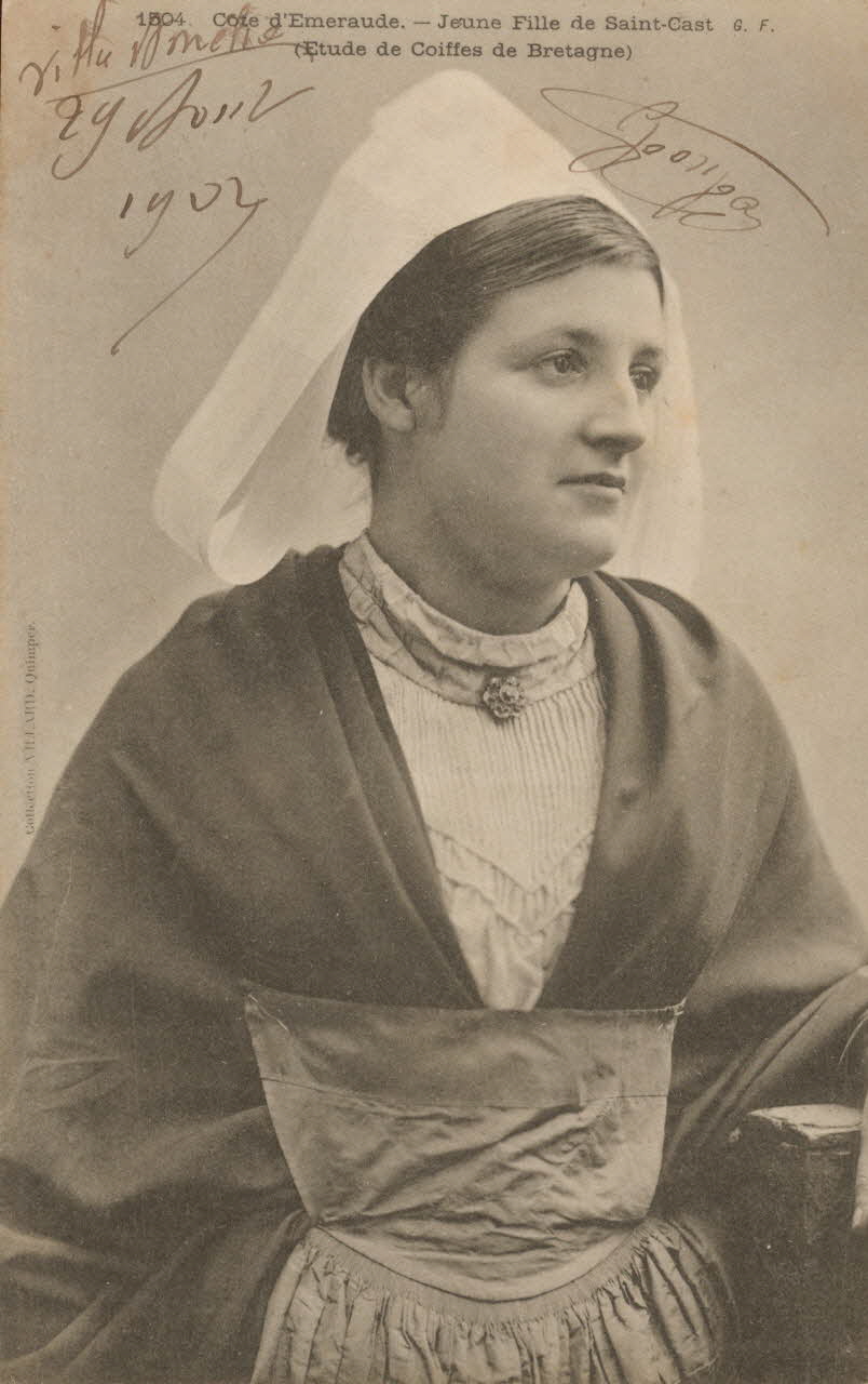 carte postale JEUNE FILLE DE SAINT-CAST Côtes-d'Armor 1902 014191 Photo