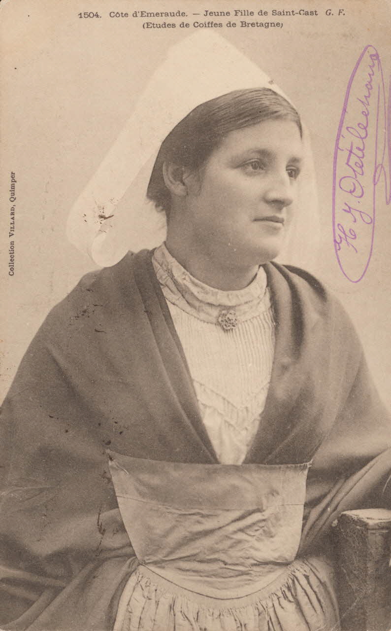 carte postale JEUNE FILLE DE SAINT-CAST Côtes-d'Armor 1903 014195 Photo