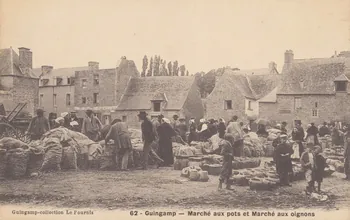 carte postale MARCHE AUX POTS ET AUX OIGNONS Côtes-d'Armor 1903-1920 014215  Photo