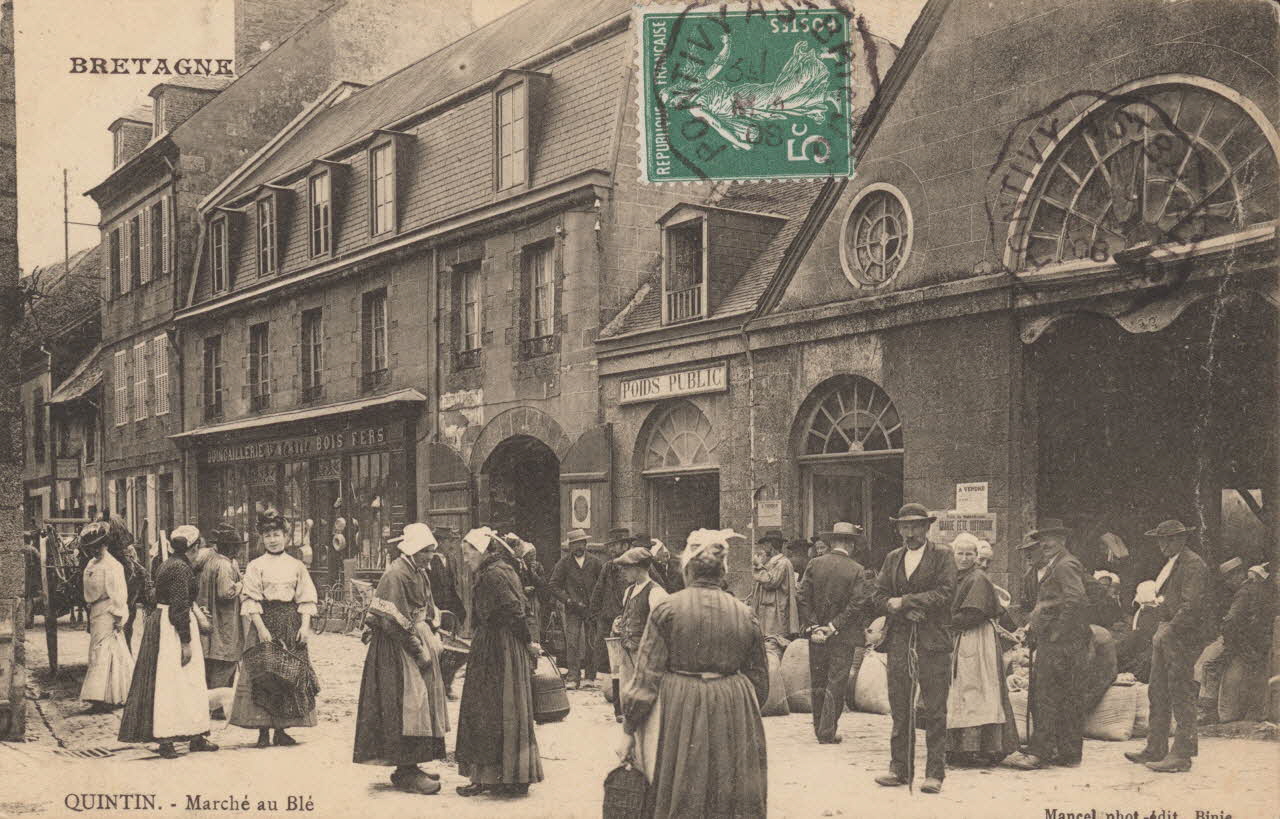 carte postale MARCHE AU BLE Côtes-d'Armor 1908 014229 Photo