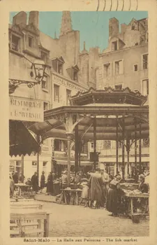 carte postale LA HALLE AUX POISSONS Ille-et-Vilaine 1936 014236  Photo