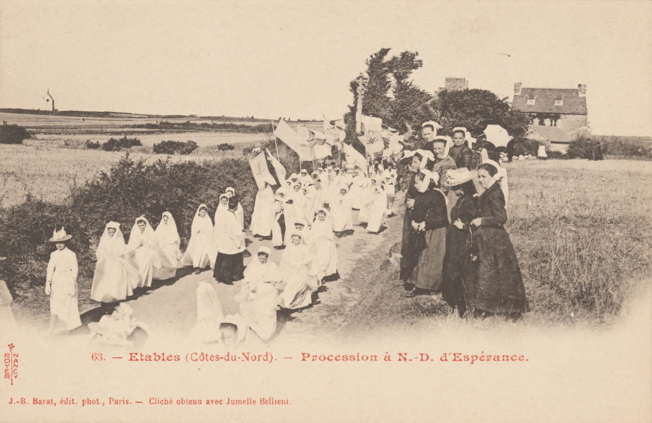 carte postale PROCESSION A NOTRE DAME D'ESPERANCE Côtes-d'Armor 1903 014243 Photo
