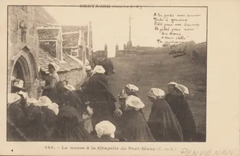 carte postale MESSE A LA CHAPELLE DE PORT BLANC Côtes-d'Armor 1903 014260 Photo