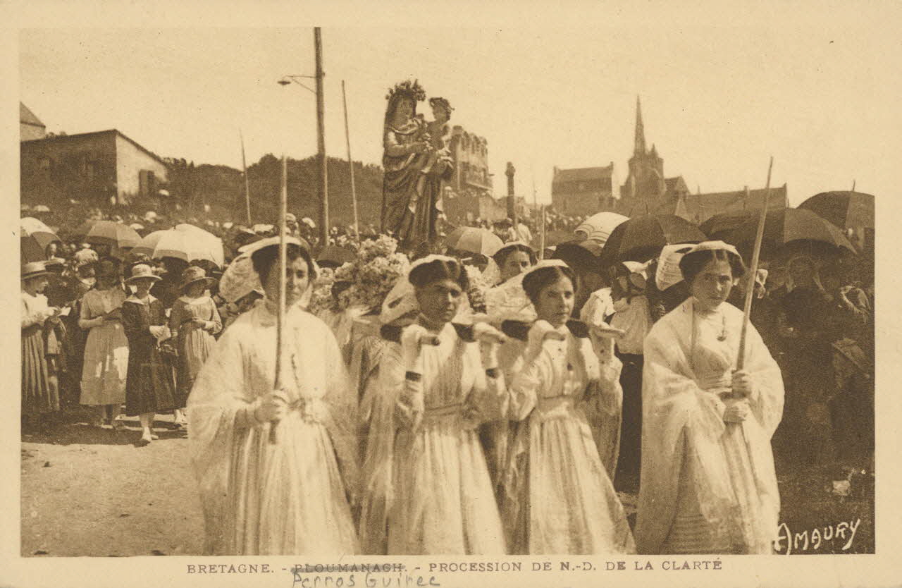 carte postale PROCESSION DE NOTRE DAME DE LA CLARTE Côtes-d'Armor 1903-1920 014270 Photo