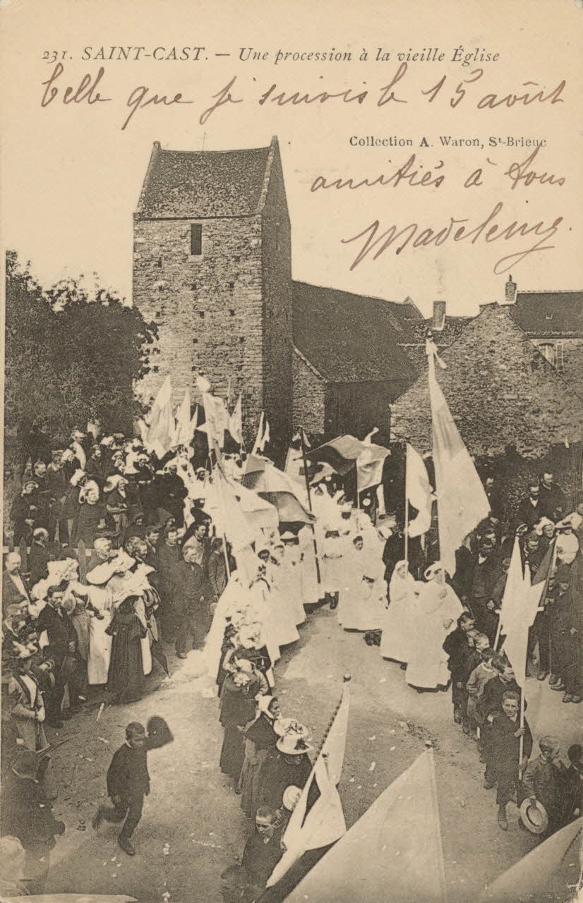 carte postale PROCESSION A LA VIELLE EGLISE Côtes-d'Armor 1902 014286 Photo