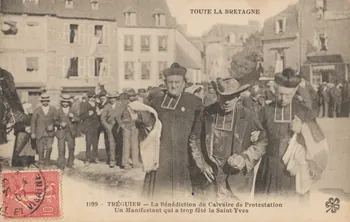 carte postale BENEDICTION DU CALVAIRE Côtes-d'Armor 1907 014295 Photo