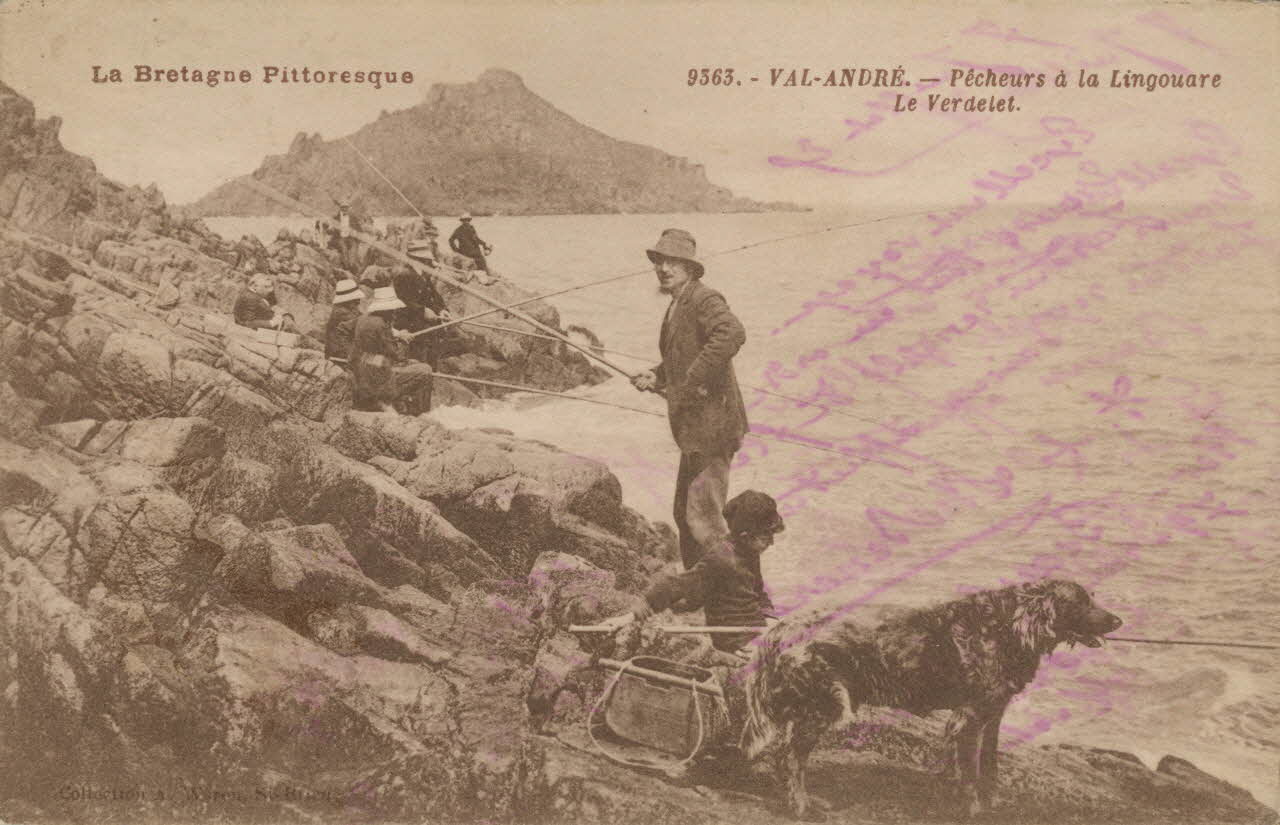 carte postale PECHEURS A LA LINGOUARE Côtes-d'Armor 1927 014333 Photo