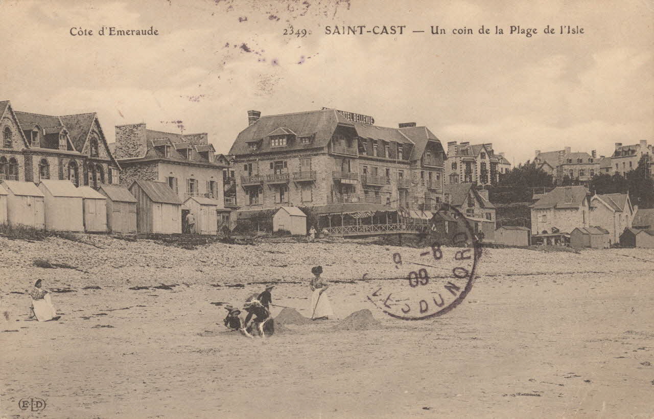 carte postale UN COIN DE LA PLAGE DE L'ISLE Côtes-d'Armor 1909 014345 Photo