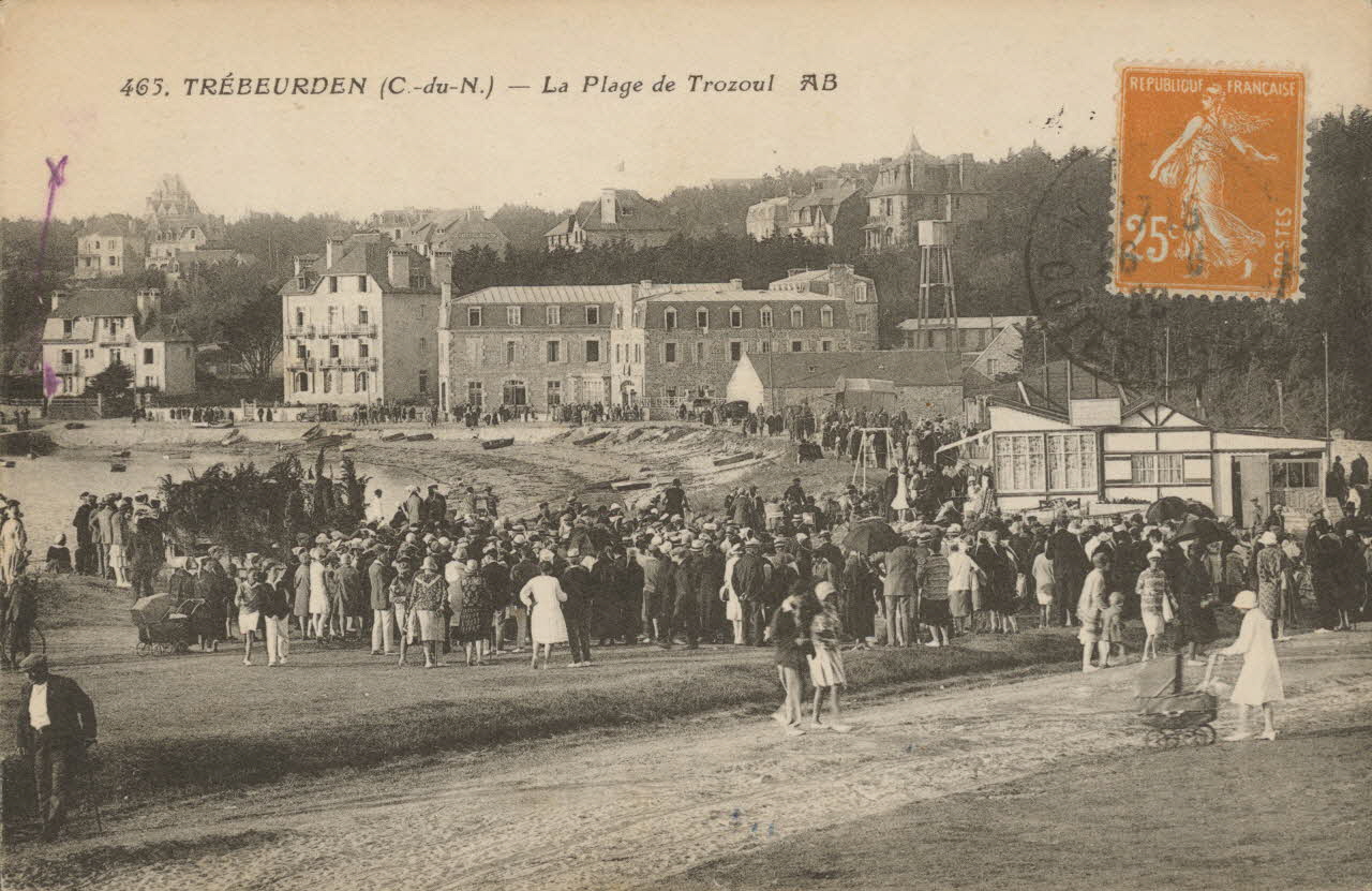 carte postale LA PLAGE DE TROZOUL Côtes-d'Armor 1923 014351 Photo