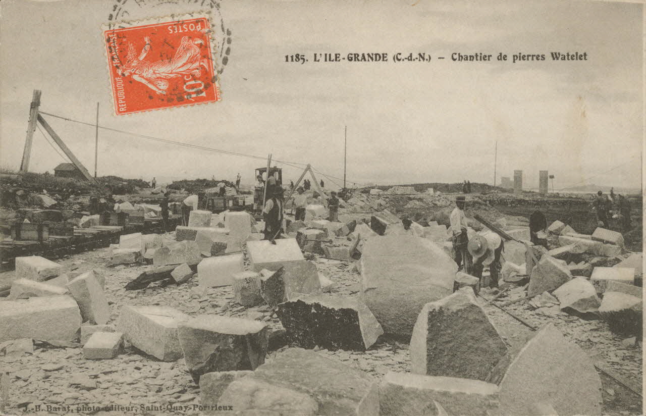 carte postale CHANTIER DE PIERRES WATELET Côtes-d'Armor 1903-1920 014354 Photo