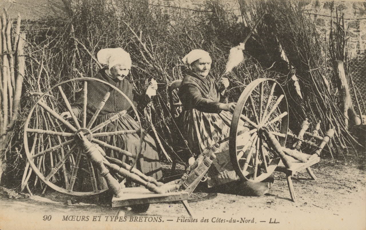 carte postale MOEURS ET TYPES BRETONS-FILEUSES 1903-1950 014356 Photo