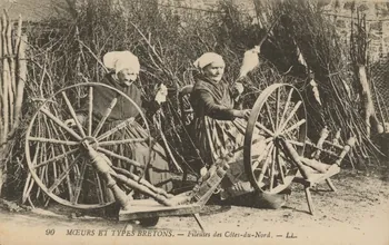 carte postale MOEURS ET TYPES BRETONS-FILEUSES 1903-1950 014356 Photo