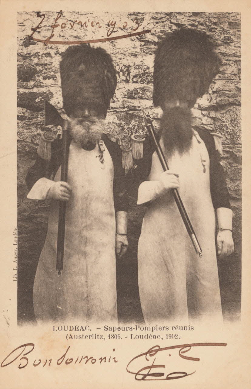 carte postale SAPEURS POMPIERS REUNIS Côtes-d'Armor 1903 014365 Photo