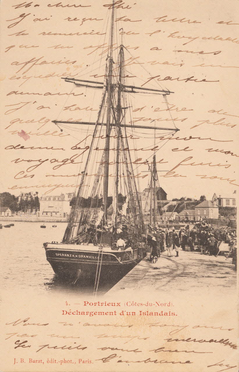 carte postale DECHARGEMENT D'UN ISLANDAIS Côtes-d'Armor 1903 014419 Photo