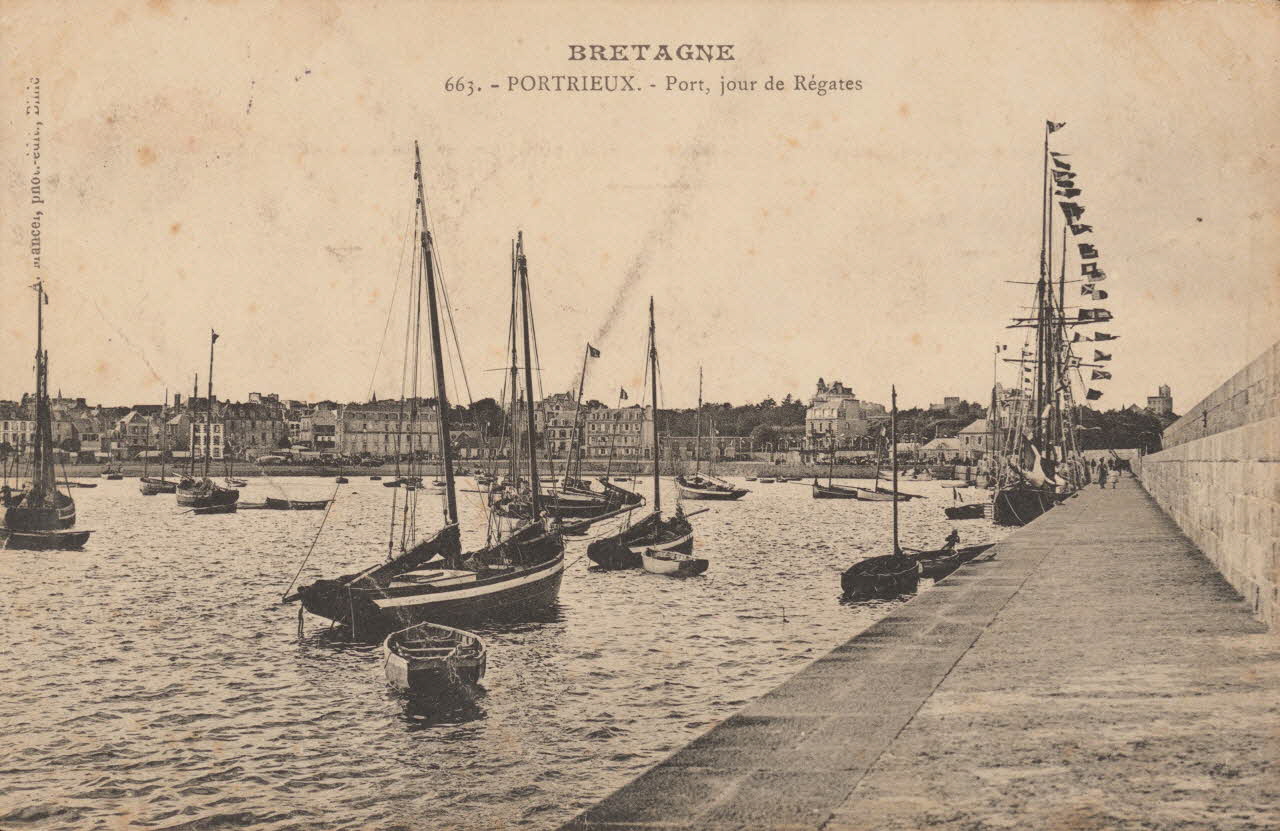 carte postale PORT, JOUR DE REGATES Côtes-d'Armor 1906 014421 Photo