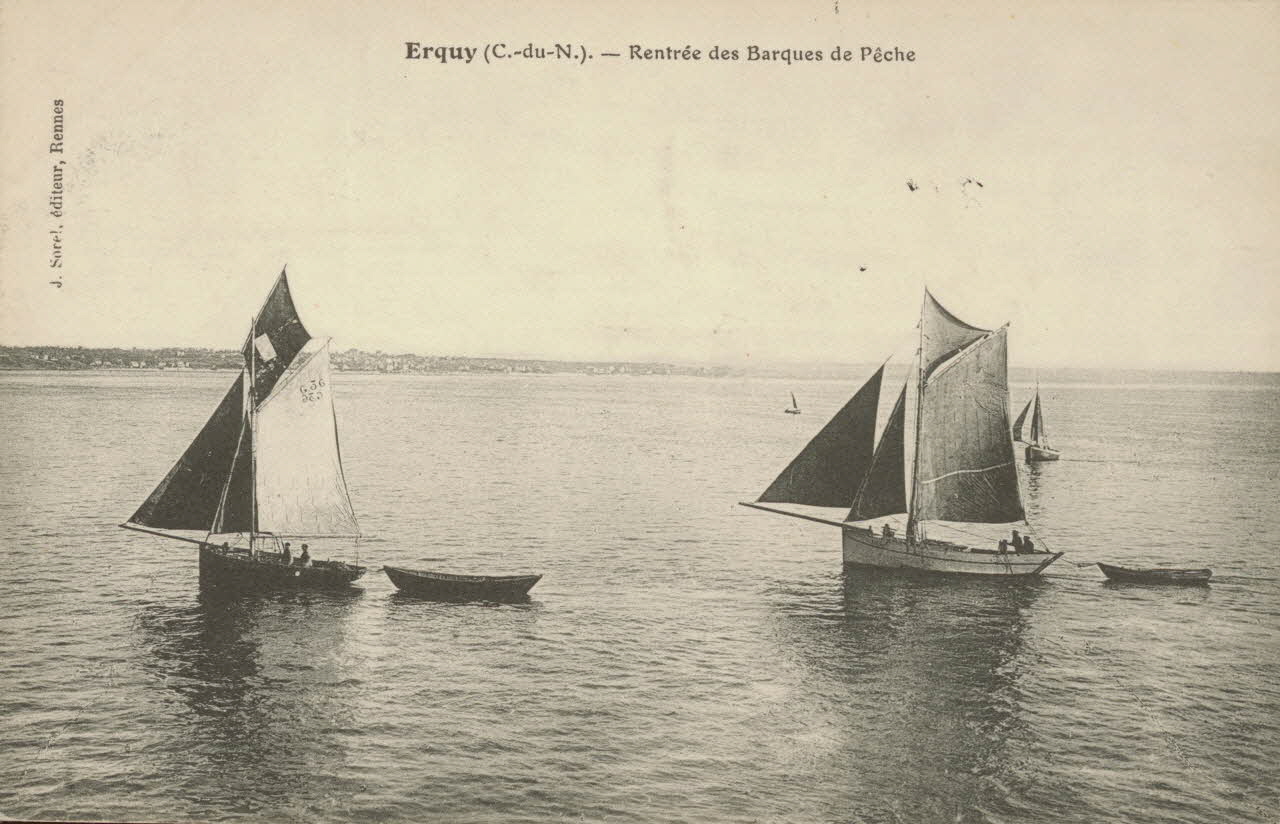 carte postale RENTREE DES BARQUES DE PECHE Côtes-d'Armor 1903-1920 014785 Photo