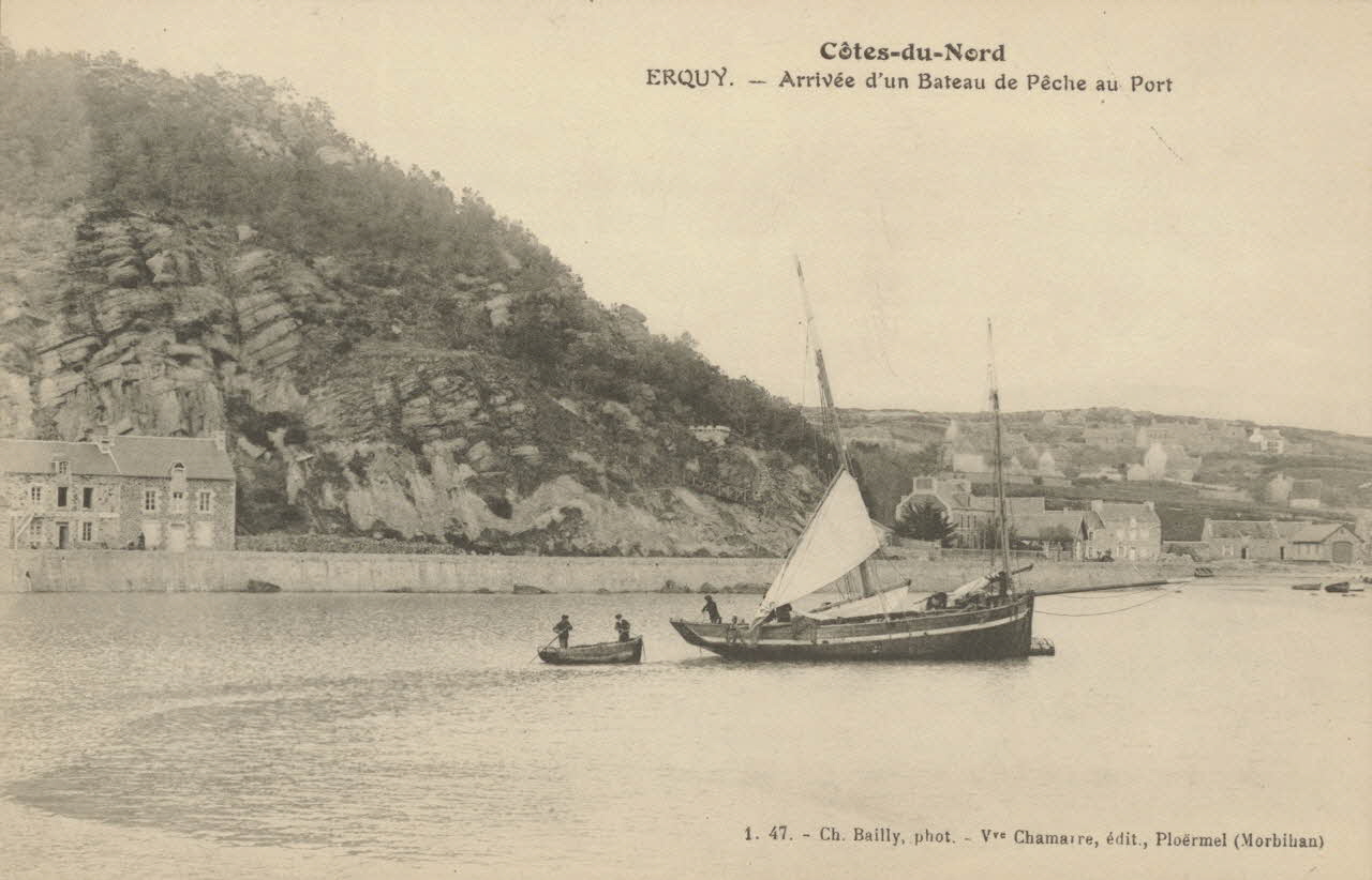 carte postale ARRIVEE D'UN BATEAU DE PECHE Côtes-d'Armor 1903-1920 014786  Photo