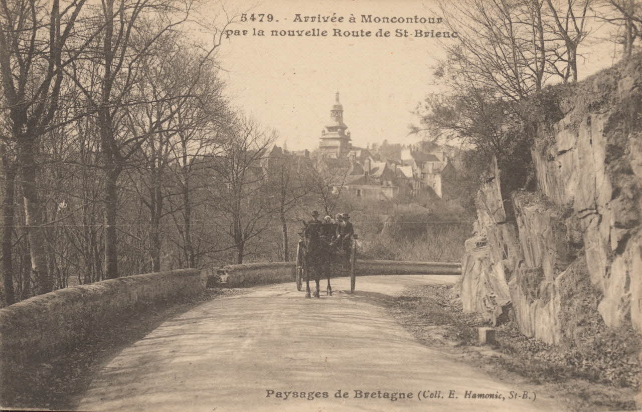 carte postale ARRIVEE PAR LA ROUTE DE ST BRIEUC Côtes-d'Armor 1921 014789 Photo