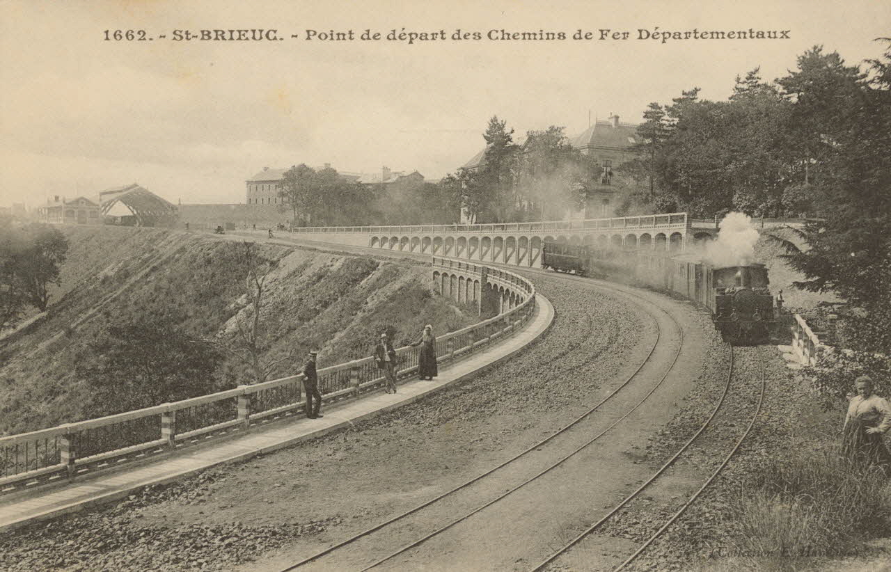 carte postale DEPART CHEMIN DE FER Côtes-d'Armor 1903-1920 014811 Photo