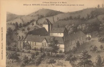carte postale ABBAYE DE BONLIEU AU XVIIe SIECLE (D'APRES GRAVURE) Creuse 1903-1920 014956 Photo