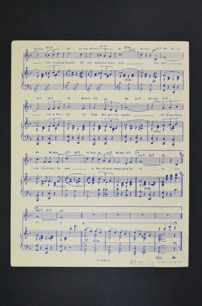partition de musique petit format 1969.88.232 Photo Mucem