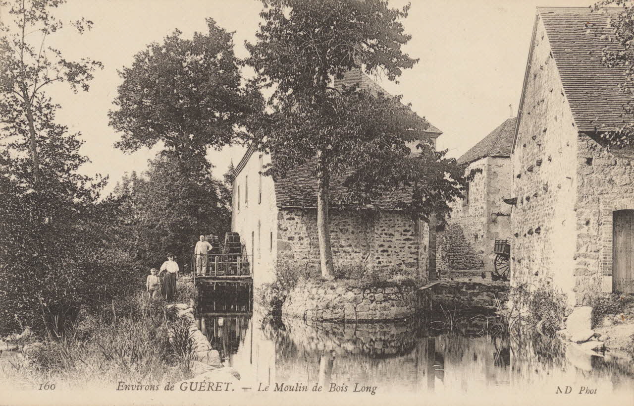 carte postale MOULIN DE BOIS LONG-PRES GUERET Creuse 1903-1950 014986 Photo