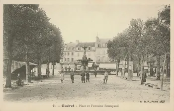carte postale PLACE ET FONTAINE BONNYAUD Creuse 1903-1920 014998 Photo