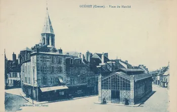 carte postale PLACE DU MARCHE Creuse 1928 015000 Photo