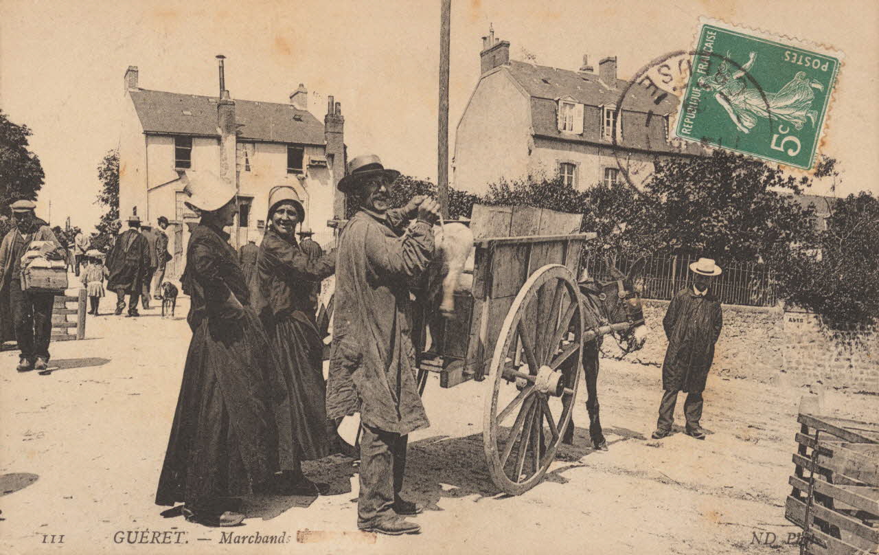 carte postale MARCHANDS Creuse 1903-1920 015065 Photo