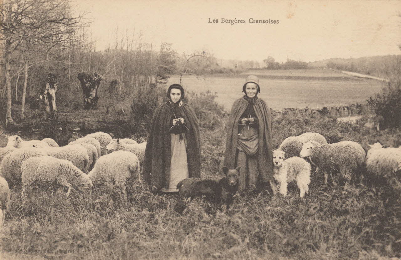 carte postale LES BERGERES CREUSOISES 1903-1920 015078 Photo
