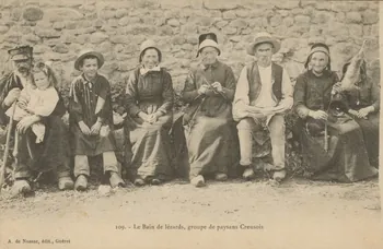 carte postale LE BAIN DE LEZARDS GROUPE PAYSANS 1905 015088 Photo