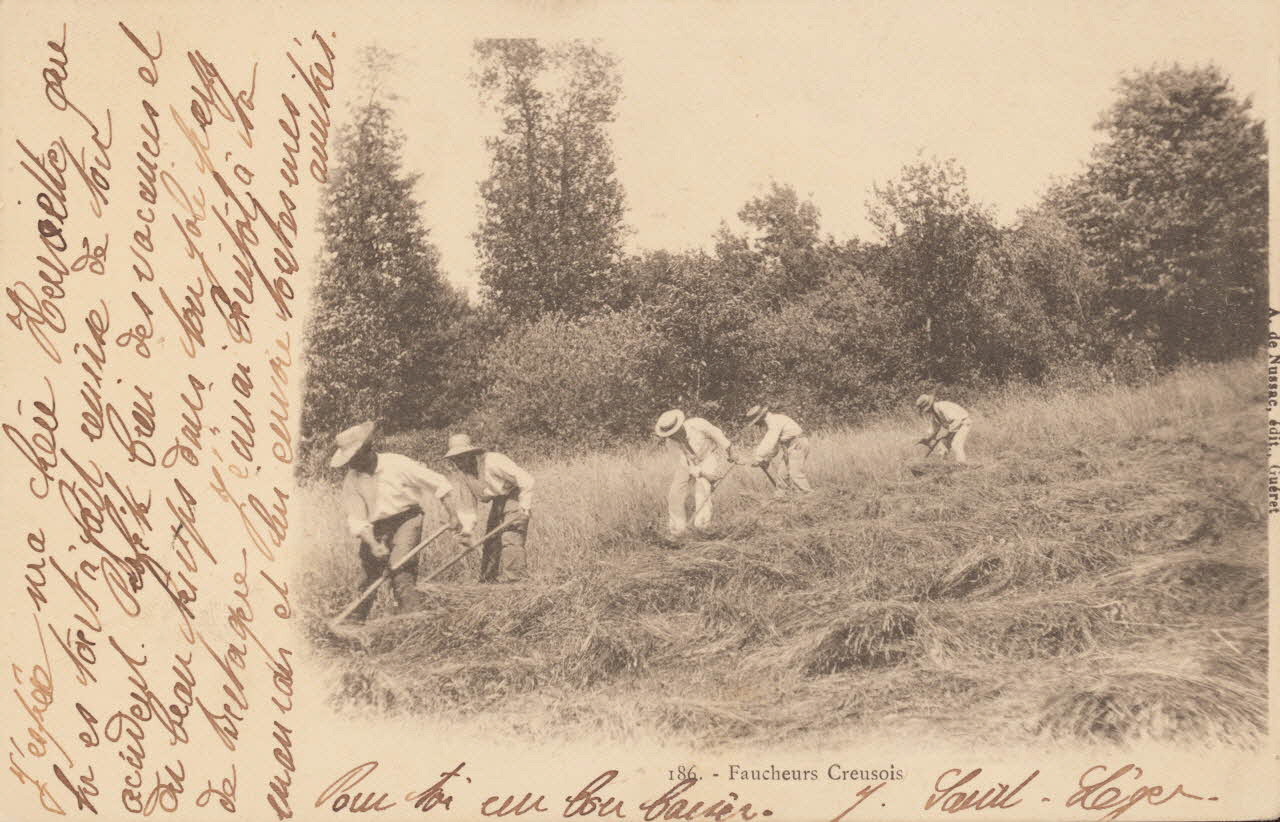 carte postale FAUCHEURS CREUSOIS 1903 015096 Photo