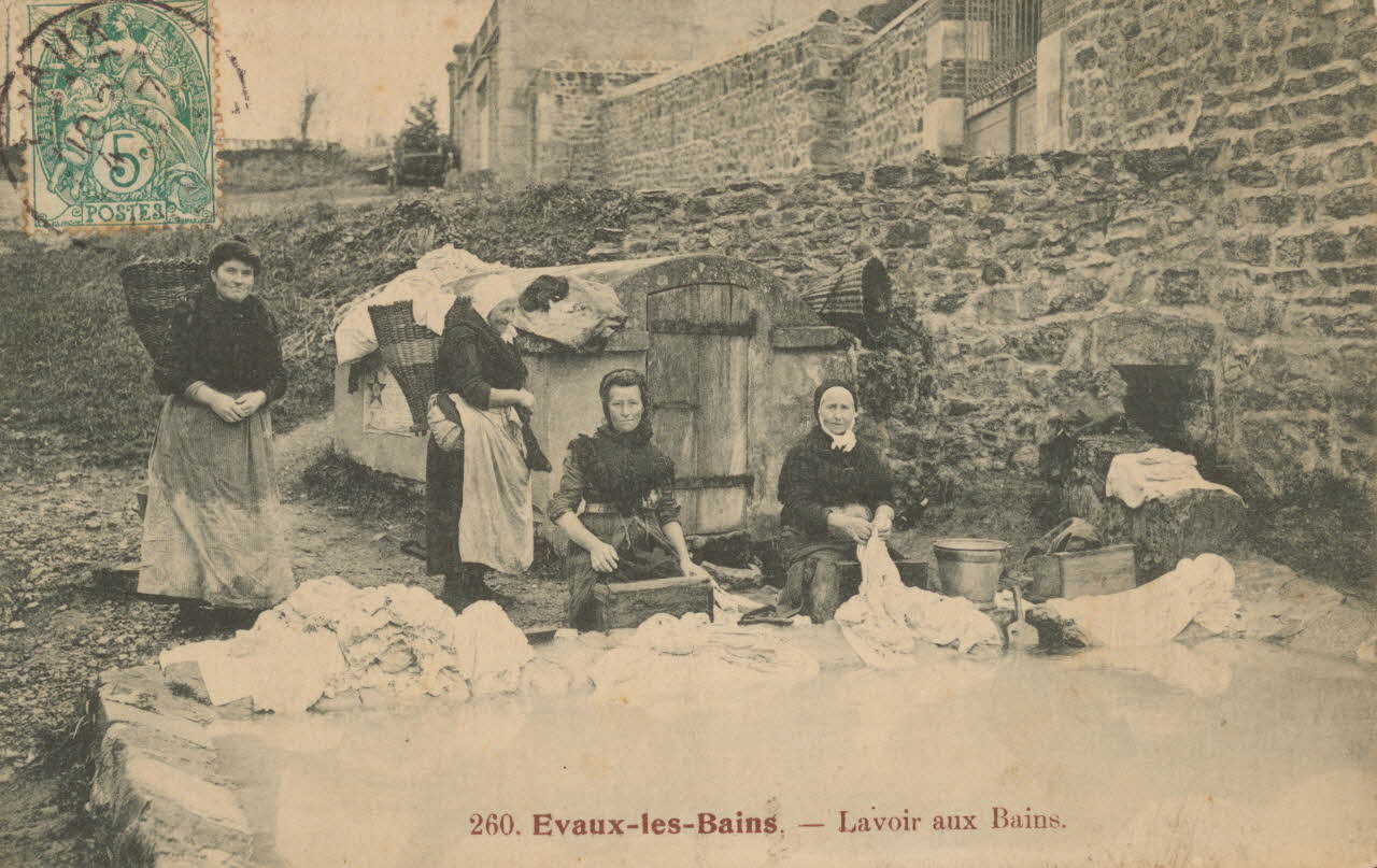 carte postale LAVOIR AUX BAINS Creuse 1907 015106 Photo