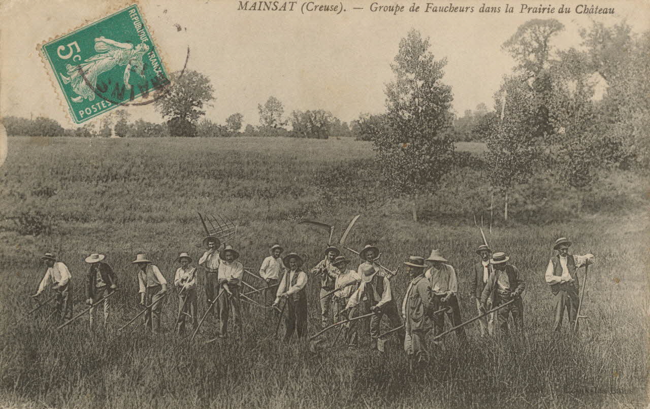 carte postale GROUPE DE FAUCHEURS Creuse 1903-1920 015110 Photo