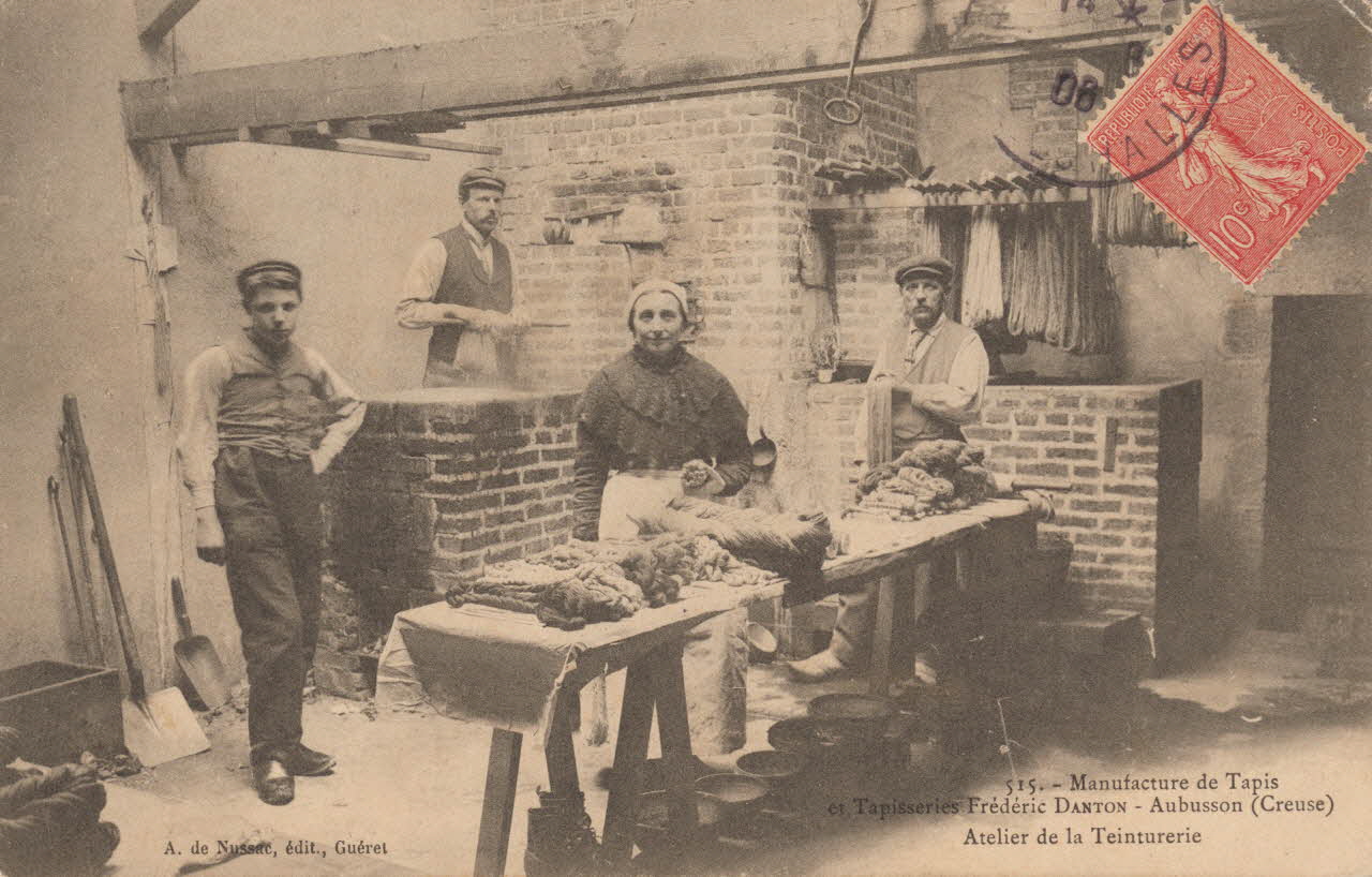 carte postale ATELIER DE LA TEINTURERIE Creuse 1906 015119 Photo