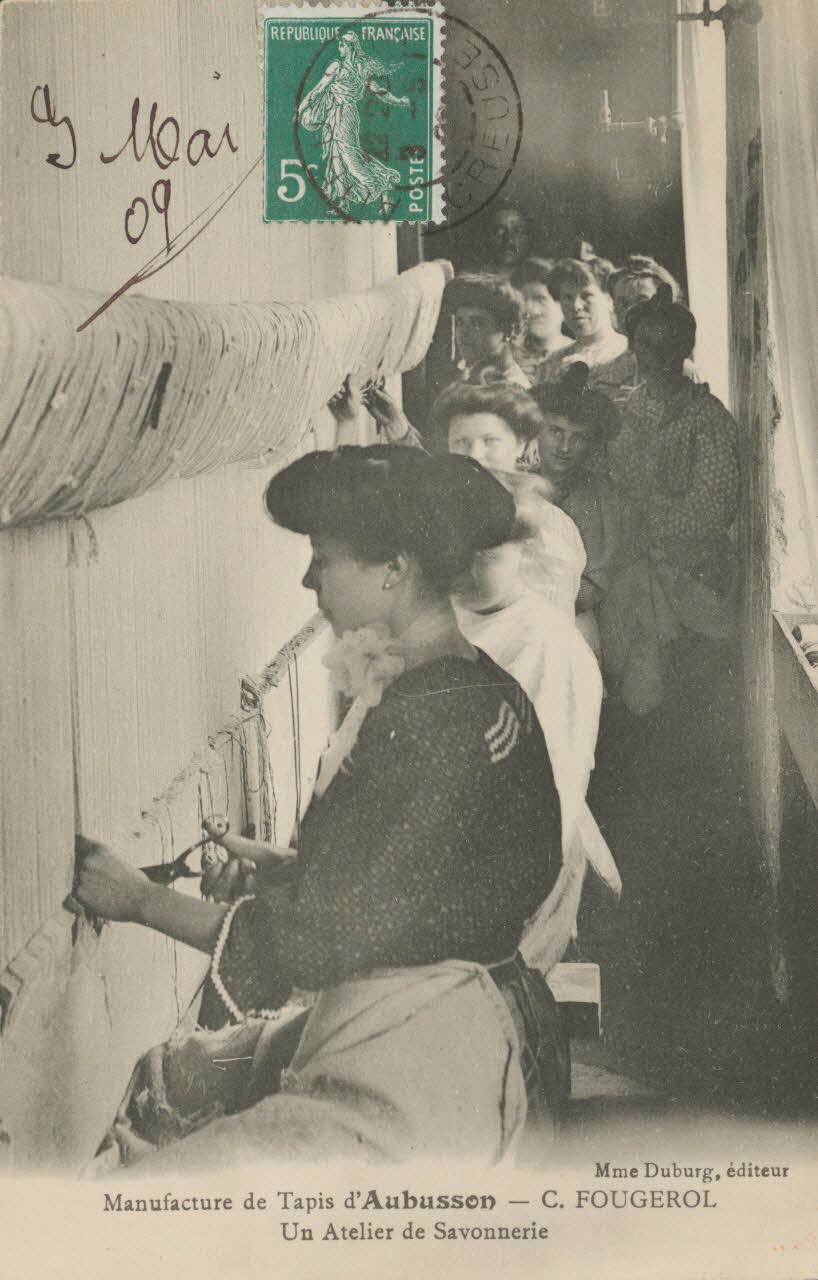 carte postale UN ATELIER DE SAVONNERIE Creuse 1909 015125 Photo