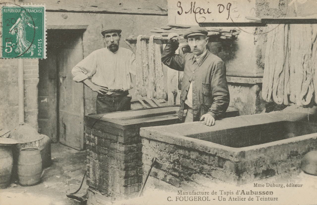 carte postale UN ATELIER DE TEINTURE Creuse 1909 015126 Photo