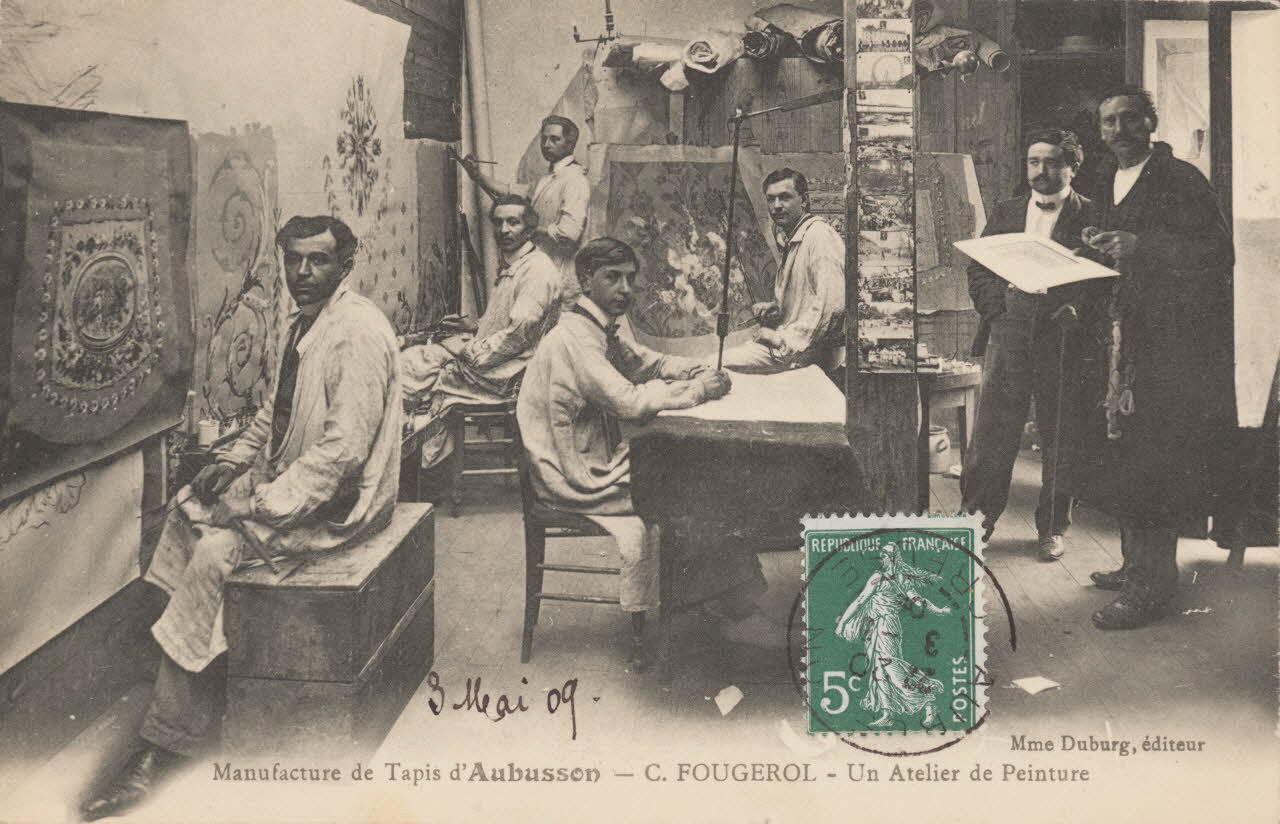 carte postale UN ATELIER DE PEINTURE Creuse 1909 015128 Photo